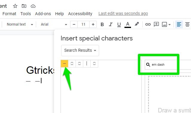 2 простых способа вставить Em Dash в Google Docs