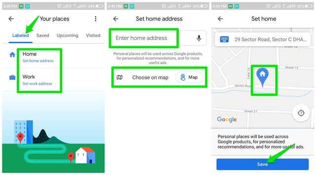 Kuidas lisada oma kodu- ja tööaadressi Google Mapsi